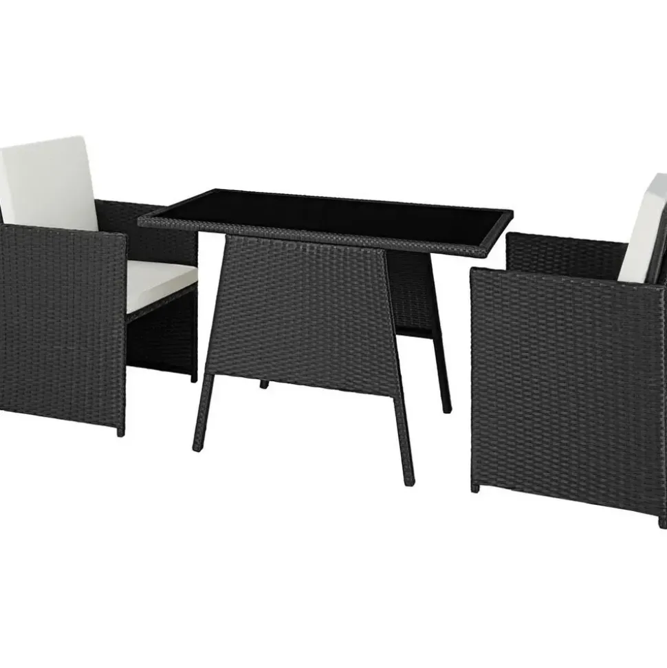 Tectake Lausanne Set 3-tlg. schwarz