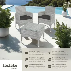 Tectake Luzern Set 3-tlg. hellgrau