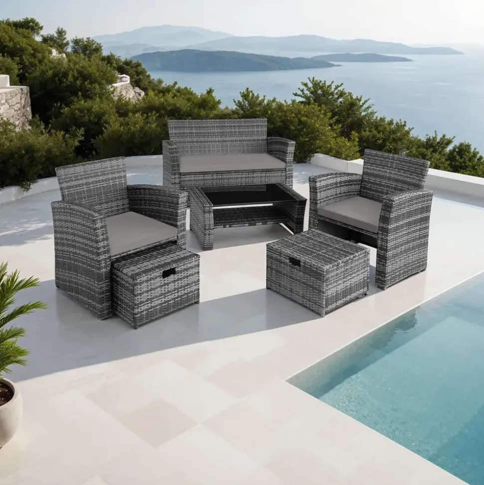 Tectake Modena Rattan Sitzgruppe