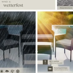 Tectake Rattan Gartenset 4-tlg. Schwarz