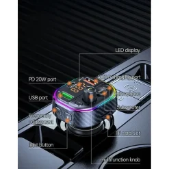 Telestar FM-T1 – FM-Transmitter mit microSD & Bluetooth – Schwarz