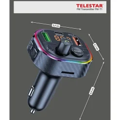 Telestar FM-T1 – FM-Transmitter mit microSD & Bluetooth – Schwarz