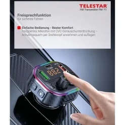 Telestar FM-T1 – FM-Transmitter mit microSD & Bluetooth – Schwarz