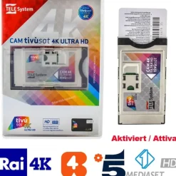 TELE System CAM tivùsat 4K Ultra HD, 4K Ultra HD, Grau, tivùsat 4K Ultra HD