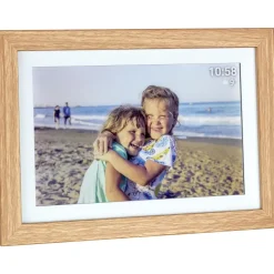 TFA Dostmann FRAMEO App Digitaler WiFi-Bilderrahmen 25.7 cm 10.1 Zoll 1280 x 800 Pixel 32 GB Braun, Weiß