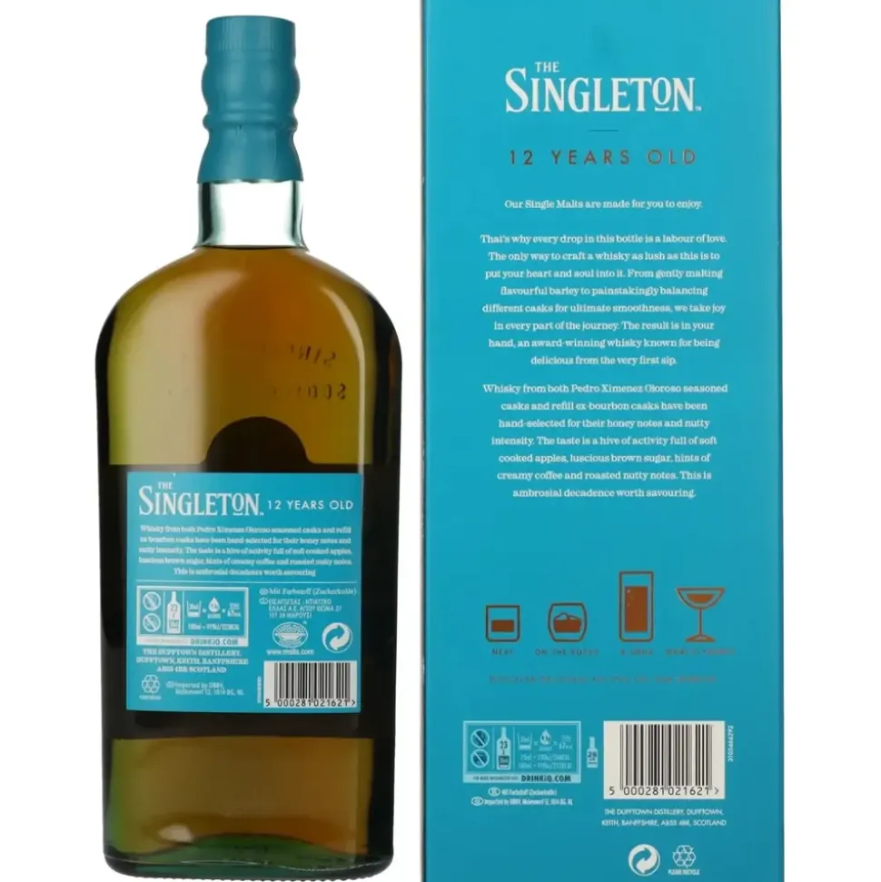 The Singleton 12 Years Old Single Malt Scotch 40% vol 0,7 l Geschenkbox