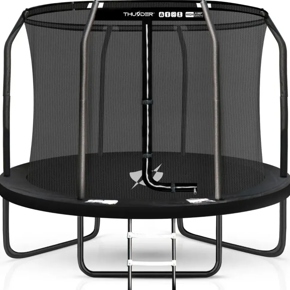 Thunder Gartentrampolin Elite 244 cm inkl. Sicherheitsnetz Schwarz