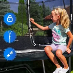 Thunder Gartentrampolin Elite 244 cm inkl. Sicherheitsnetz Schwarz