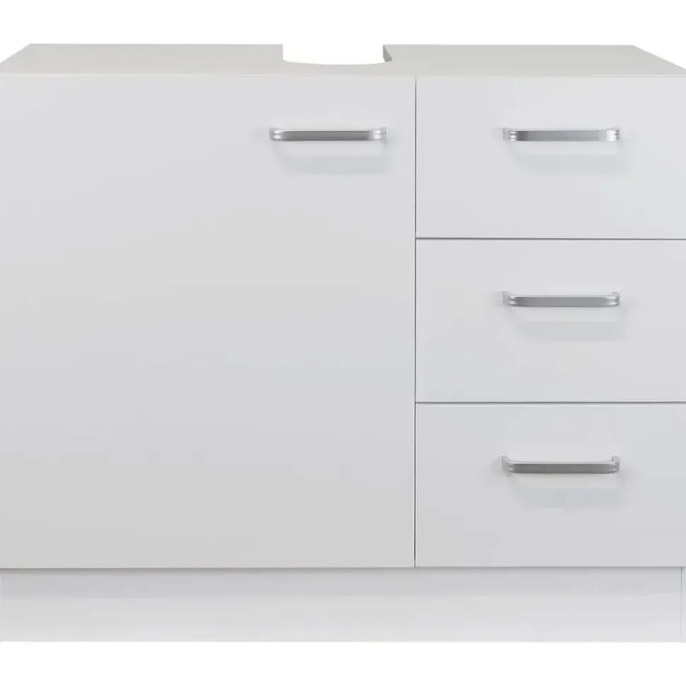 T-max Waschbeckenunterschrank "Knut" polarweiß matt 3 Schubladen, 63x30x54cm