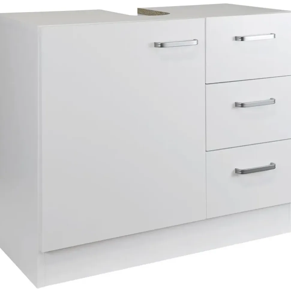 T-max Waschbeckenunterschrank "Knut" polarweiß matt 3 Schubladen, 63x30x54cm