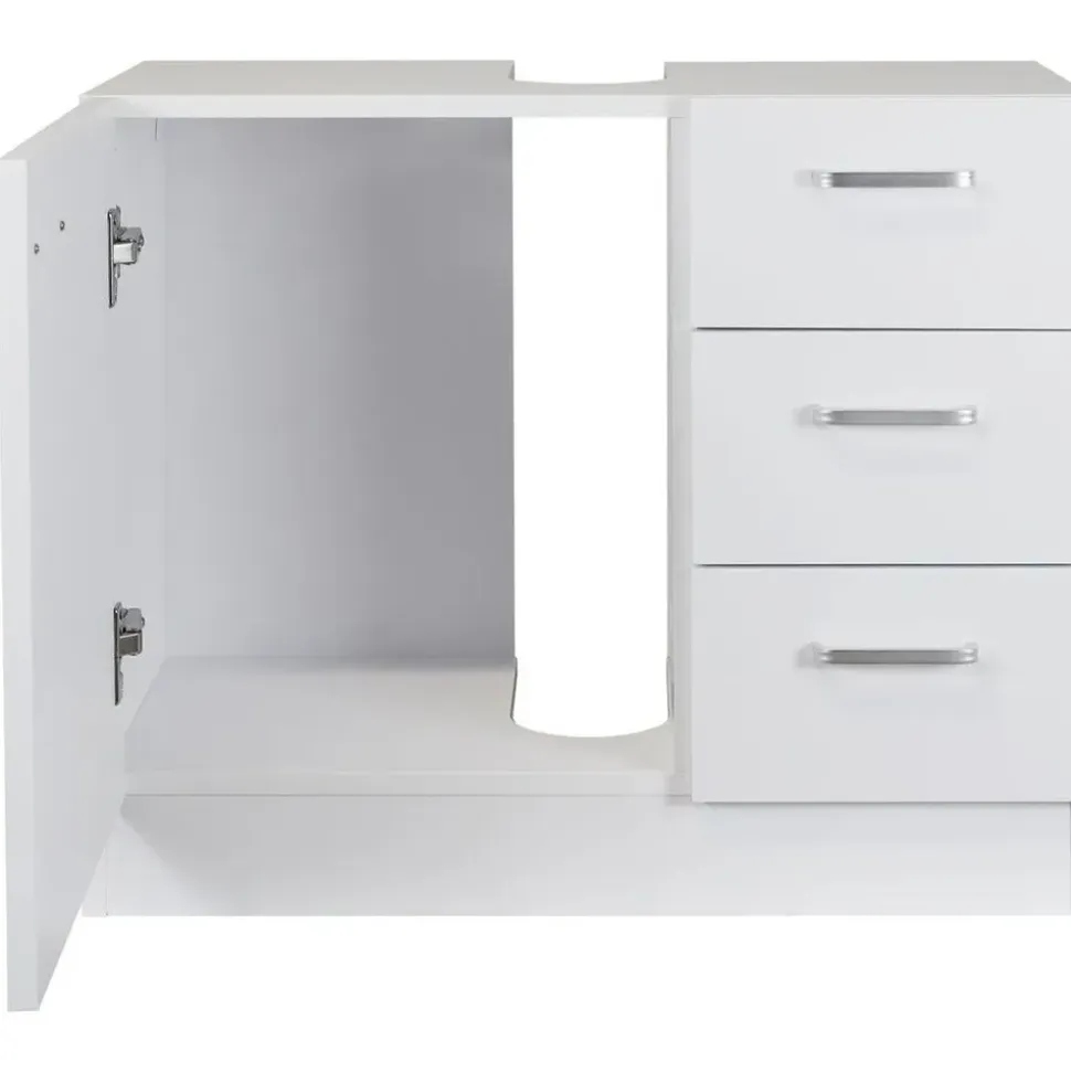 T-max Waschbeckenunterschrank "Knut" polarweiß matt 3 Schubladen, 63x30x54cm