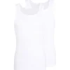 Tom Tailor Herren Tanktop, aus reiner Baumwolle, 2er-Pack, Weiss, XXL