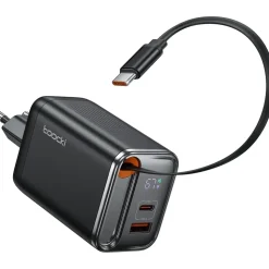 toocki USB C Ladegerät, 3Port GaN 67W USB C Netzteil mit LED Display für MacBook,iPhone 17 Pro Max,Galaxy S24 Ultra/S23,Switch,Laptop,Handys