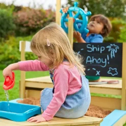 TP Toys Holzsandkasten Schiff Ahoy mit Dach blau