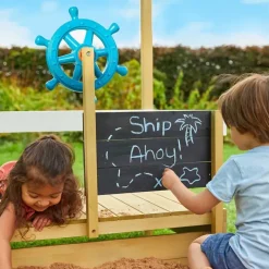 TP Toys Holzsandkasten Schiff Ahoy mit Dach blau