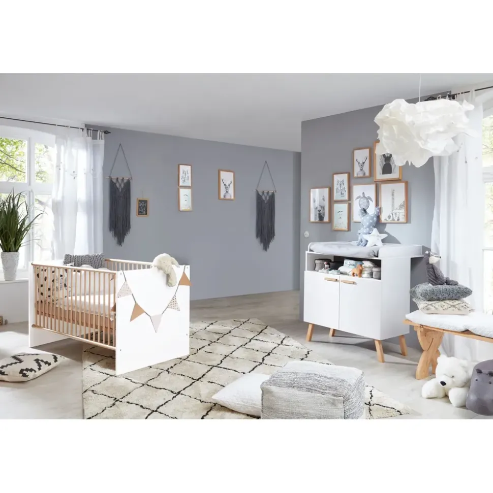 trendteam Babymöbel-Set, Mats, (2-tlg), neutrales Design weiß