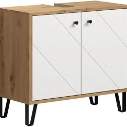trendteam Waschbeckenunterschrank Touch 69 x 61 x 33 cm Weiß Matt