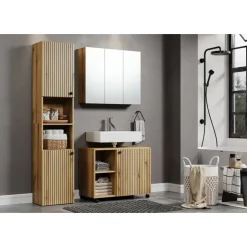trendteam Waschbeckenunterschrank Pure Bliss 80 x 64 x 42 cm Braun