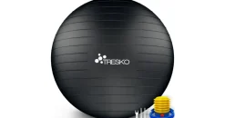 TRESKO Gymnastikball Schwarz 55 cm