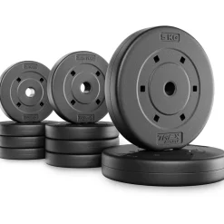 trex sport Hantelscheiben Set 20 kg Kunststoff Gewichte 25 mm schwarz