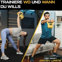 trex sport Kettlebell 12 kg Kugelhantel grau