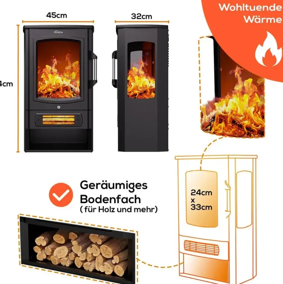 Tronitechnik Elektrokamin schwarz