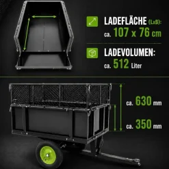 Trutzholm Rasentraktor Anhänger Kippanhänger 300 kg