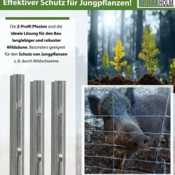 Trutzholm Zaunpfosten 10 x 200 cm Grau/Feuerverzinkt