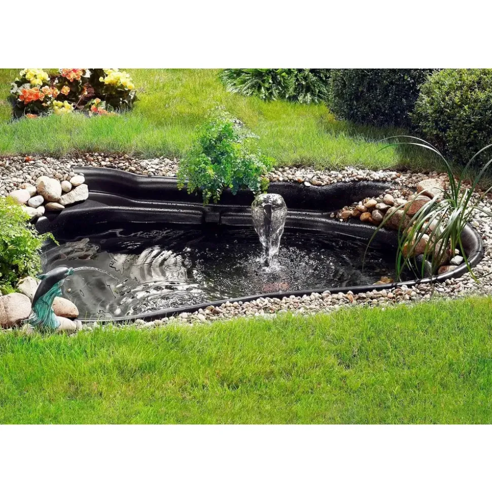 UBBINK Fertigteich »Start 500«, BxLxH: 140x179x50 cm, 500 l, (Set), inkl. Pumpe, Wasserspeier, Pflanzkörben