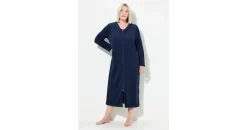 Ulla Popken Bademantel Frottee Blau 62-64