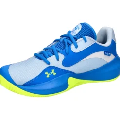 Under Armour Herren Basketballschuhe Lockdown 7 Low, leichter Basketball Schuh, robuste Sportschuhe für Outdoor- und Hallensport, atmungsaktive Turnschuhe,Blue Calm / Blue Atlantis / High Vis Yellow,43