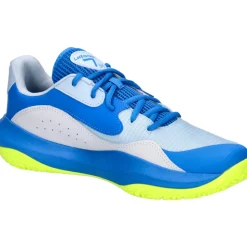 Under Armour Herren Basketballschuhe Lockdown 7 Low, leichter Basketball Schuh, robuste Sportschuhe für Outdoor- und Hallensport, atmungsaktive Turnschuhe,Blue Calm / Blue Atlantis / High Vis Yellow,43