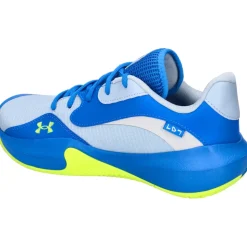 Under Armour Herren Basketballschuhe Lockdown 7 Low, leichter Basketball Schuh, robuste Sportschuhe für Outdoor- und Hallensport, atmungsaktive Turnschuhe,Blue Calm / Blue Atlantis / High Vis Yellow,43