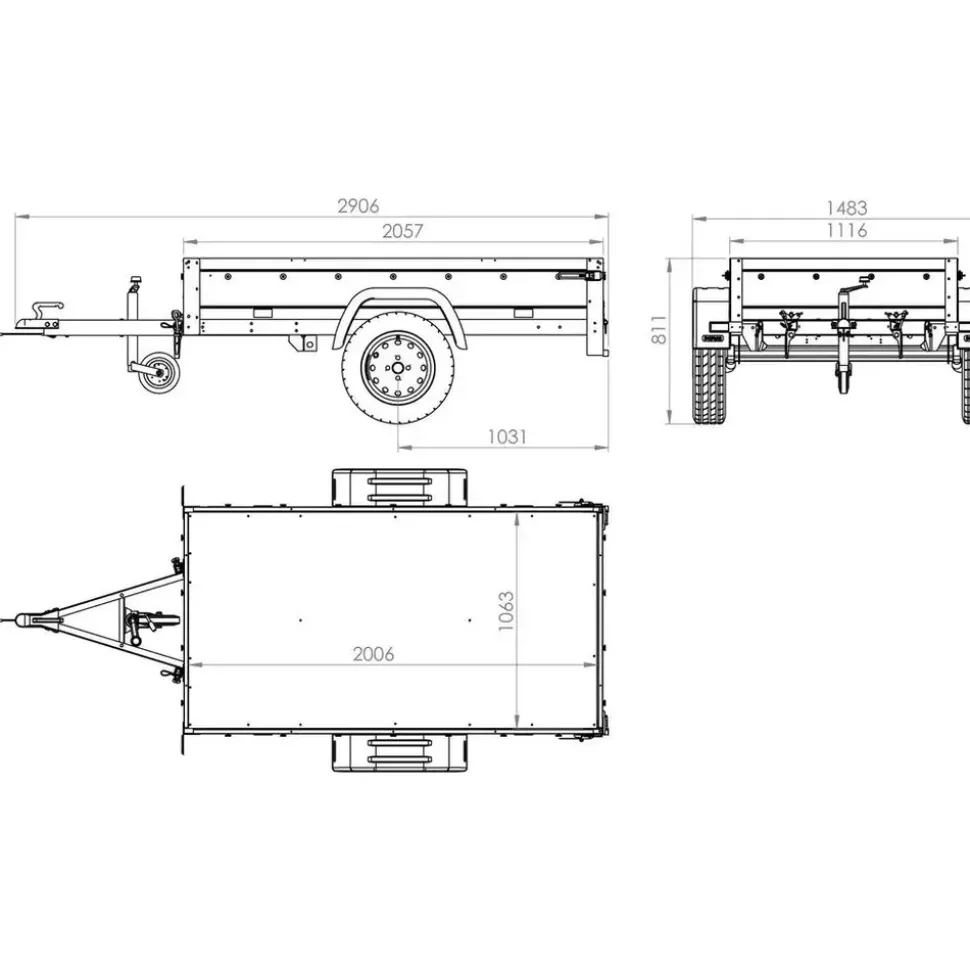 UNITRAILER Garden Trailer 200 Kipp Silber