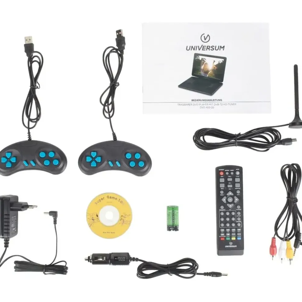 Universum tragbarer 15.6" DVD-Player Auto DVB-T2 und 12 Volt Adapter DVD 400-20
