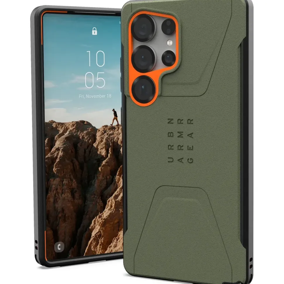 Urban Armor Gear Samsung Galaxy S25 Ultra Civilian Case olive drab/orange