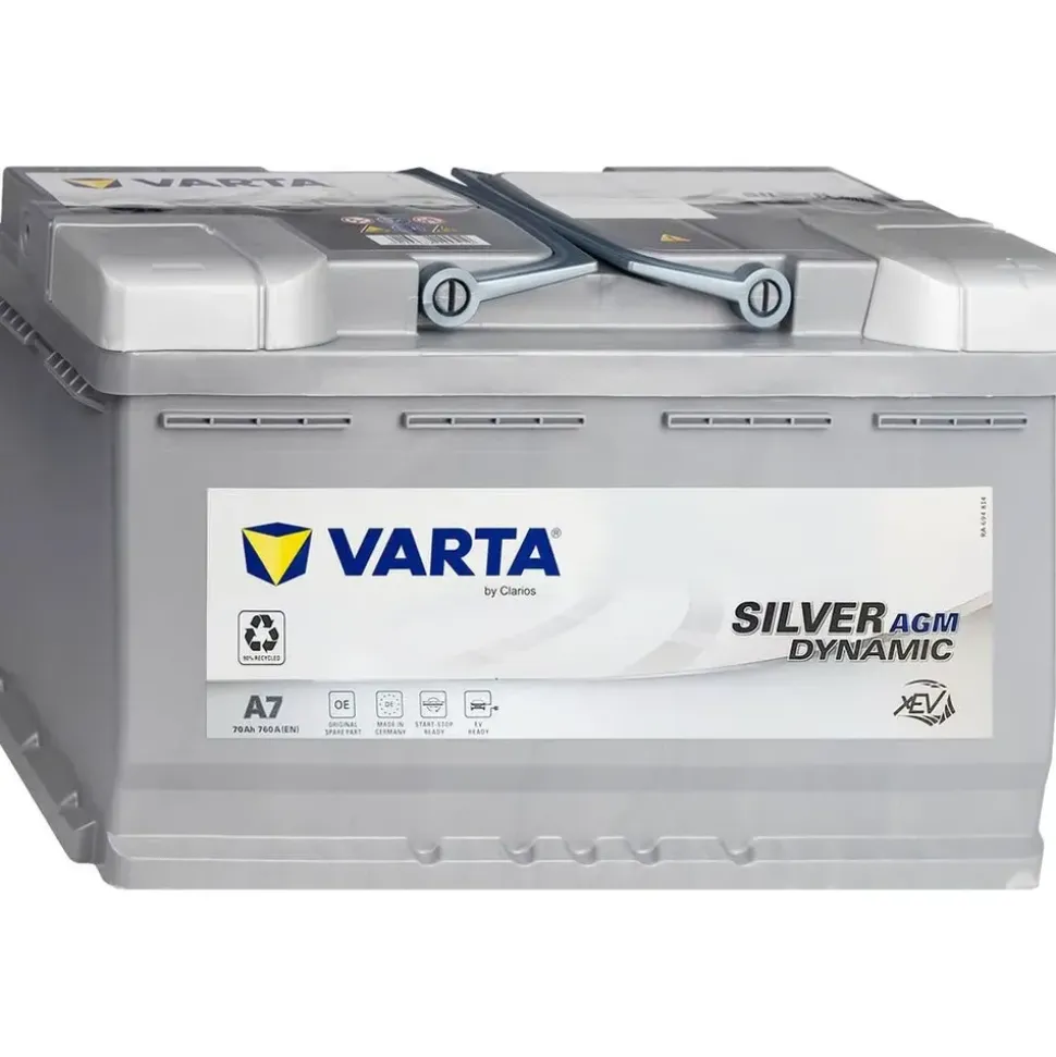 Varta 570901076J382 Starterbatterie VARTA AGM XEV A7 für Autos mit hohem Energiebedarf