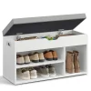 VASAGLE Schuhbank 30 x 80 x 44 cm wolkenweiß-Taubengrau