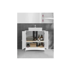 VASAGLE Waschbeckenunterschrank 2 Türen 60,0 x 60,0 x 30,0 cm Weiß