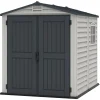 VCM Gerätehaus Kunststoff 1,86 x 1,90 Grau Drehtüren