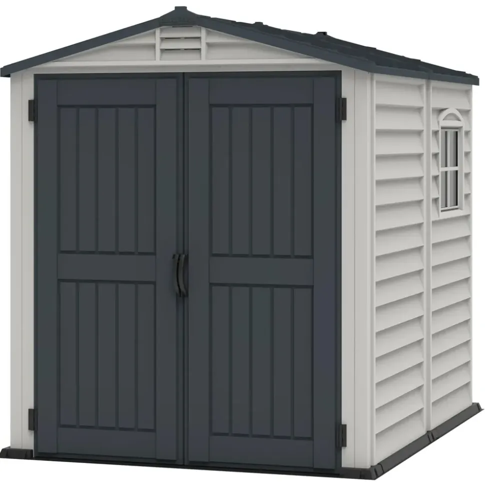 VCM Gerätehaus Kunststoff 1,86 x 1,90 Grau Drehtüren