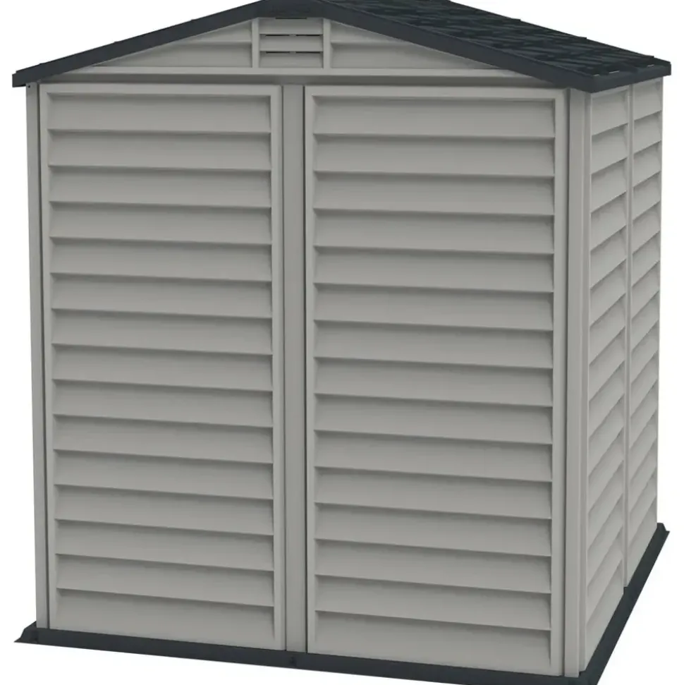 VCM Gerätehaus Kunststoff 1,86 x 1,90 Grau Drehtüren