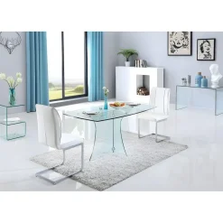 vente-unique Eckschreibtisch Transparent Glas