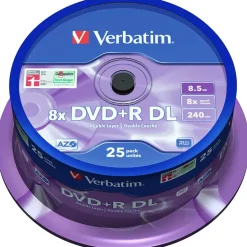 Verbatim DVD+R DL 8,5 GB 8x 25 St.