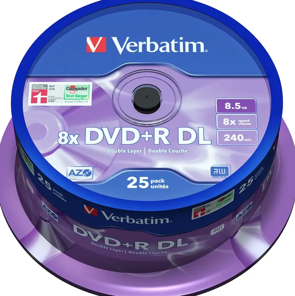 Verbatim DVD+R DL 8,5 GB 8x 25 St.