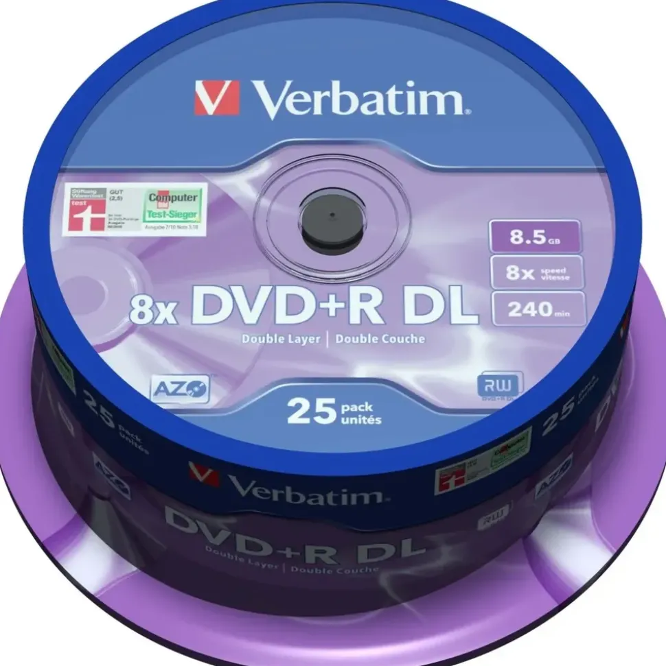 Verbatim DVD+R DL 8,5 GB 8x 25 St.