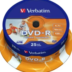 Verbatim DVD-R 4,7GB 16x bedruckbar 25er Spindel