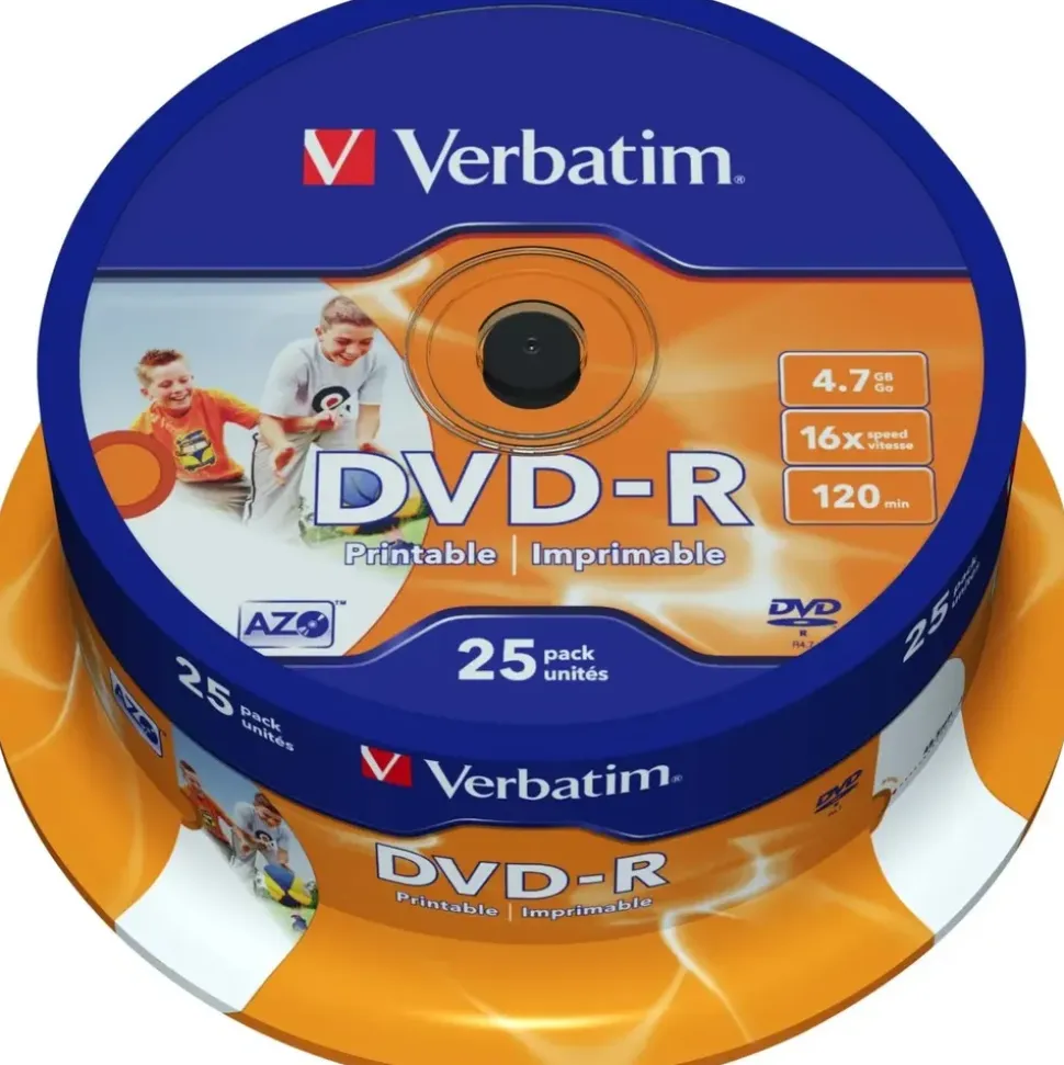 Verbatim DVD-R 4,7GB 16x bedruckbar 25er Spindel