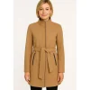 Vero Moda Kurzmantel VERO MODA "VMBLASSJESSY AW WOOL JACKET GA LCS", Damen, Gr. XS, beige (tigers eye), Web, Obermaterial: 64% Polyester, 30% Wolle, 6% Nylon, unifarben, Po-bedeckend, V-Ausschnitt, Mäntel Kurzmantel, mit Wollanteil und Lederimitat Details