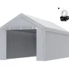 Vevor Carport Garagezelt 3 x 6 m weiß mit Seitenwand und UV-Schutz
